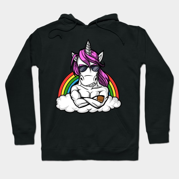 Unicorn Bodybuilder Hoodie by underheaven